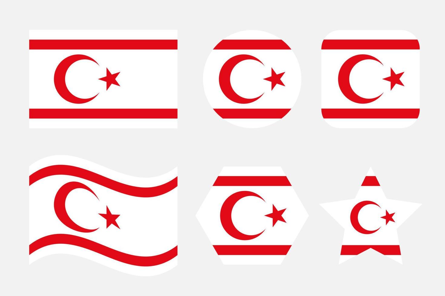 Turkish Republic of Northern Cyprus flag simple illustration for independence day or election vector
