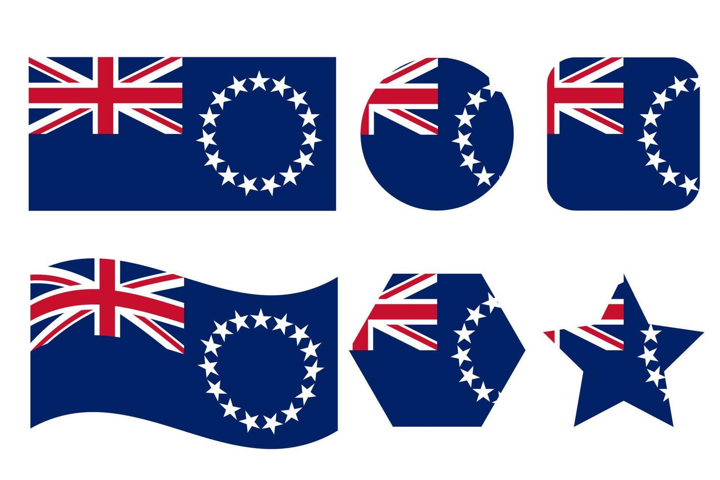 Cook Islands flag simple illustration for independence day or election vector