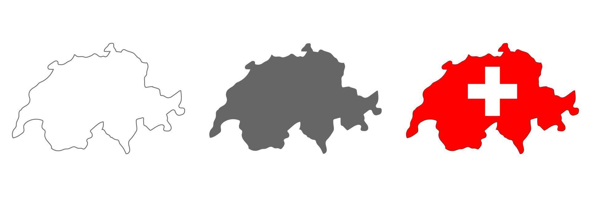 Highly detailed Switzerland map with borders isolated on background vector