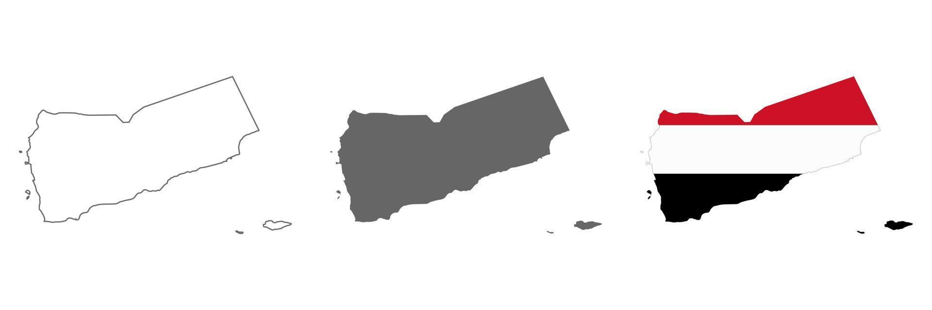 Mapa de yemen muy detallado con bordes aislados en segundo plano. vector