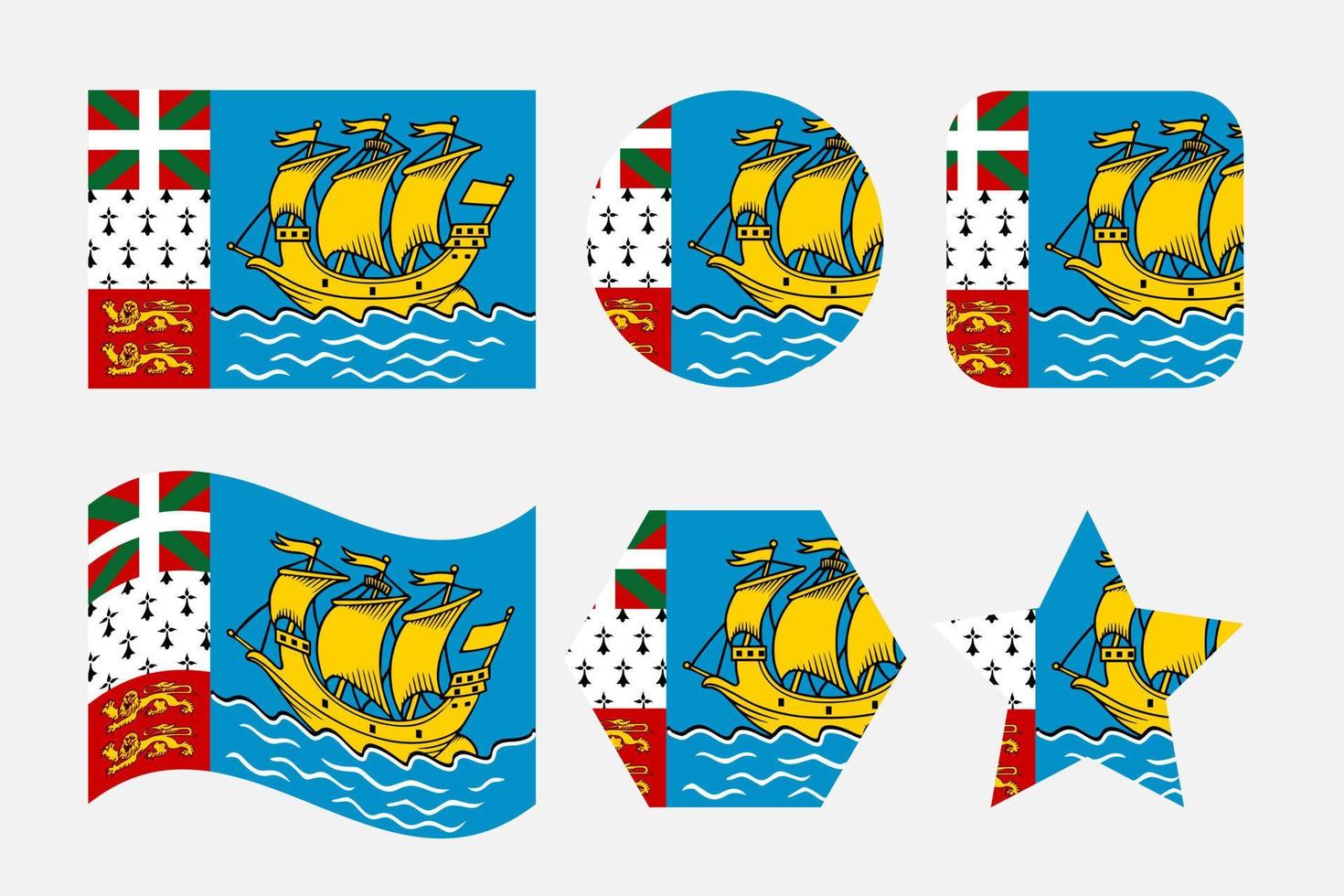 Saint Pierre and Miquelon flag simple illustration for independence day or election vector