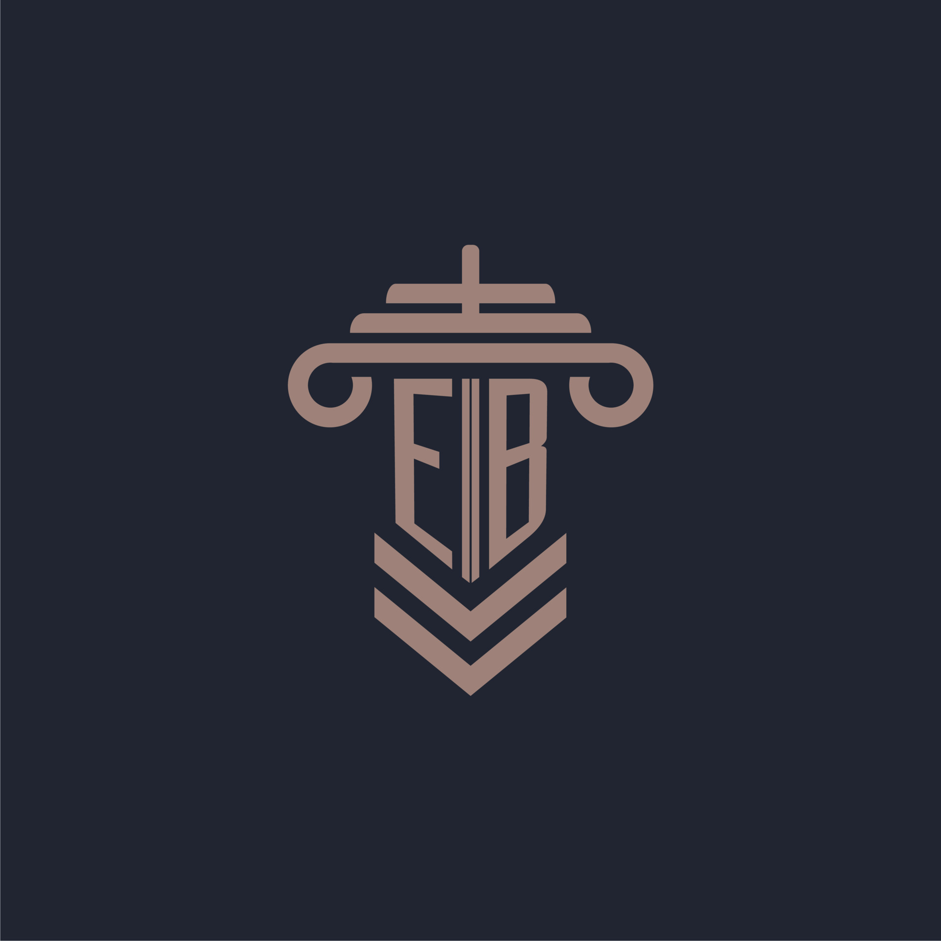 EB initial monogram logo with pillar design for law firm vector image ...