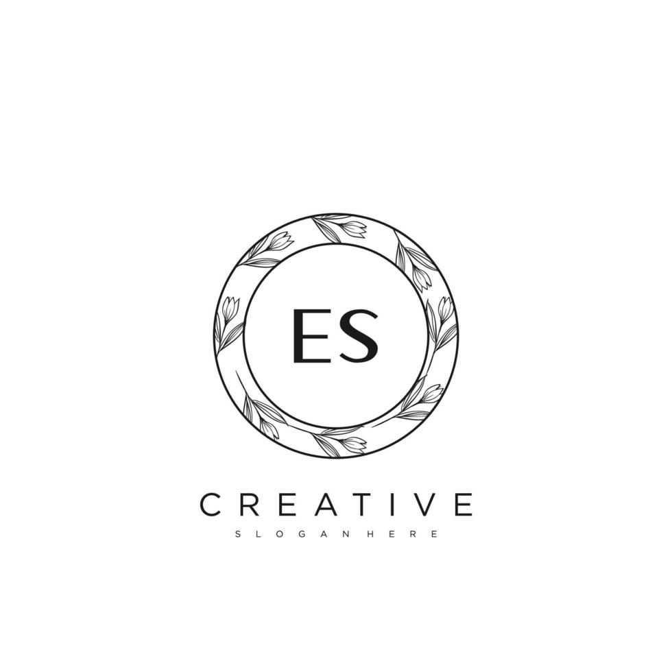 ES Initial Letter Flower Logo Template Vector premium vector art