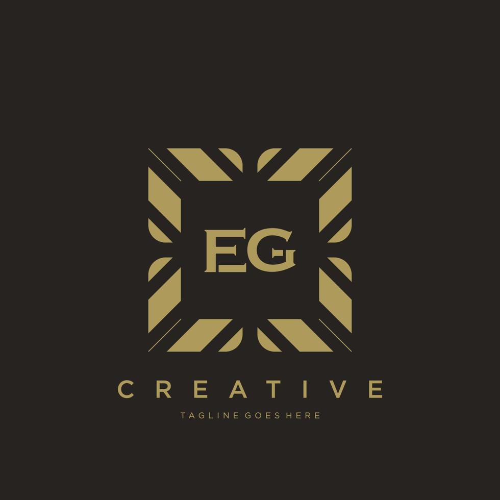EG initial letter luxury ornament monogram logo template vector