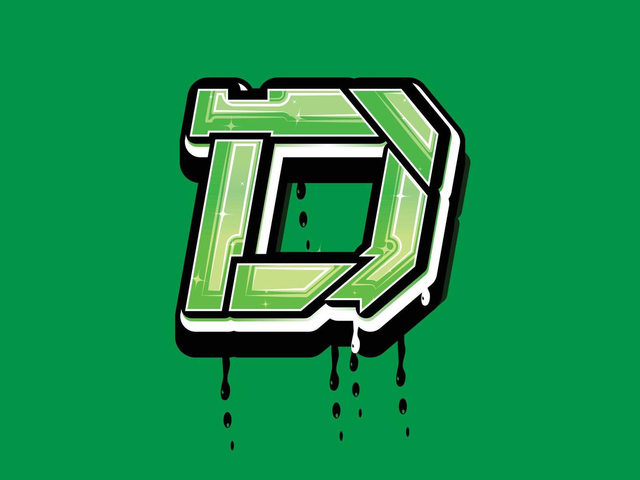 Green alphabet font vector template