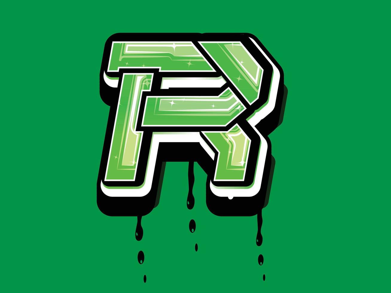 Green alphabet font vector template