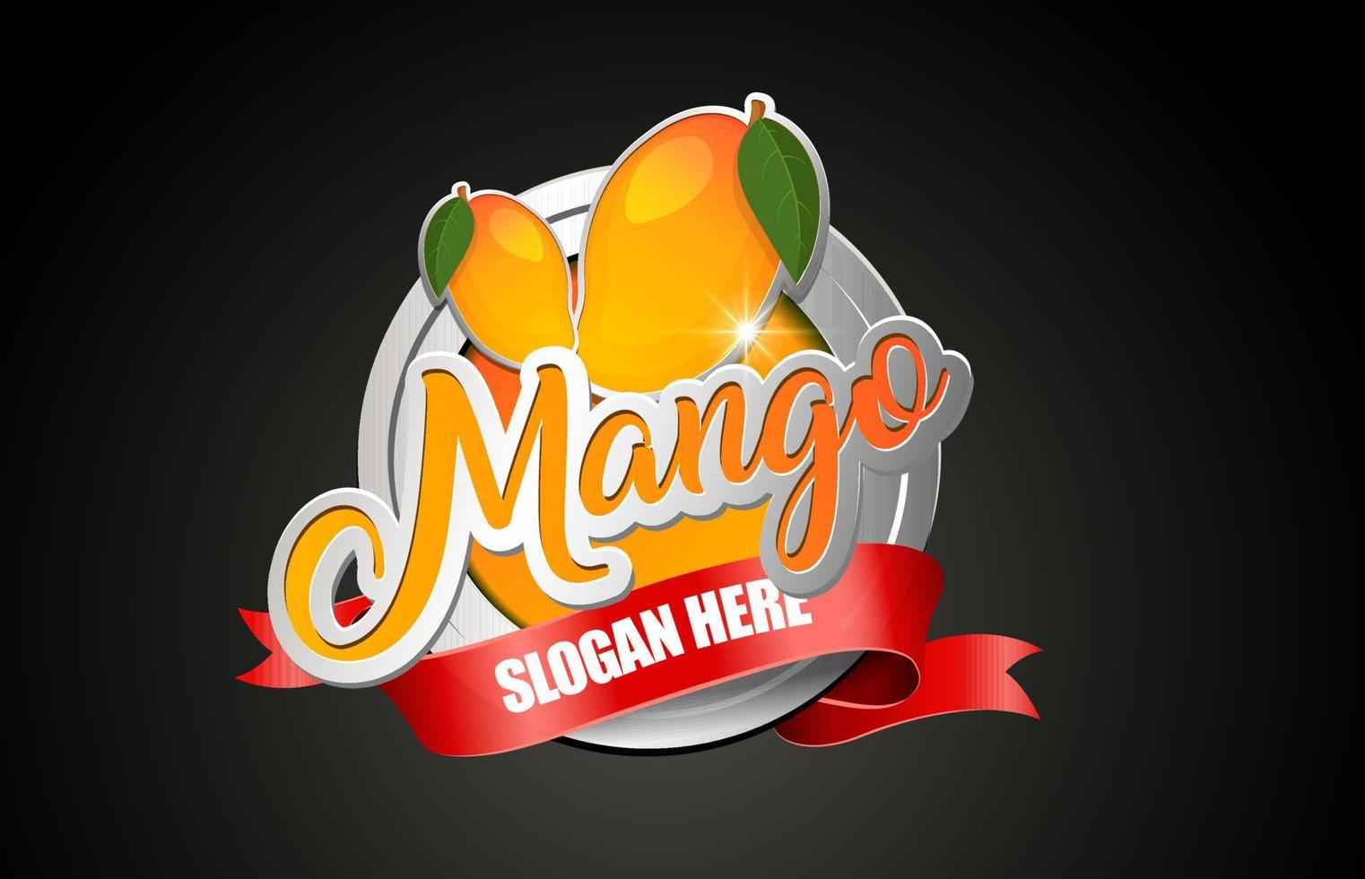 plantilla de vector de etiqueta de logotipo de mango