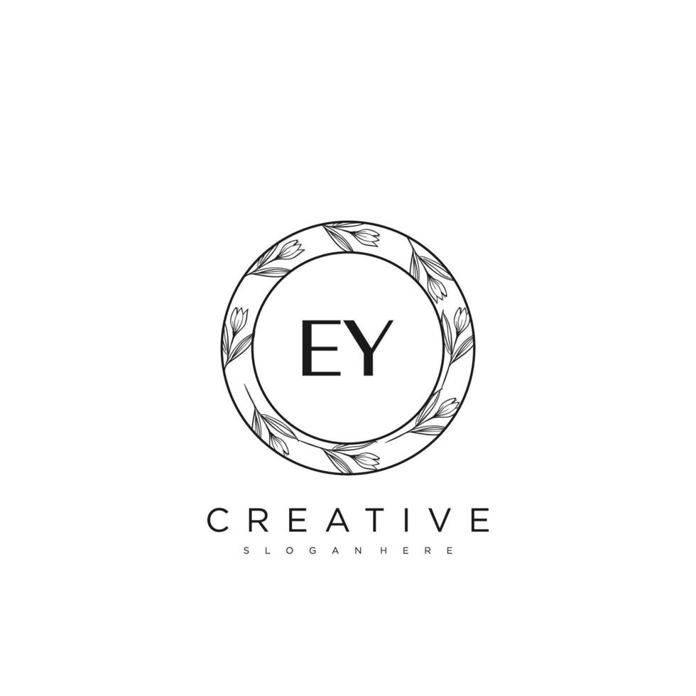 EY Initial Letter Flower Logo Template Vector premium vector art