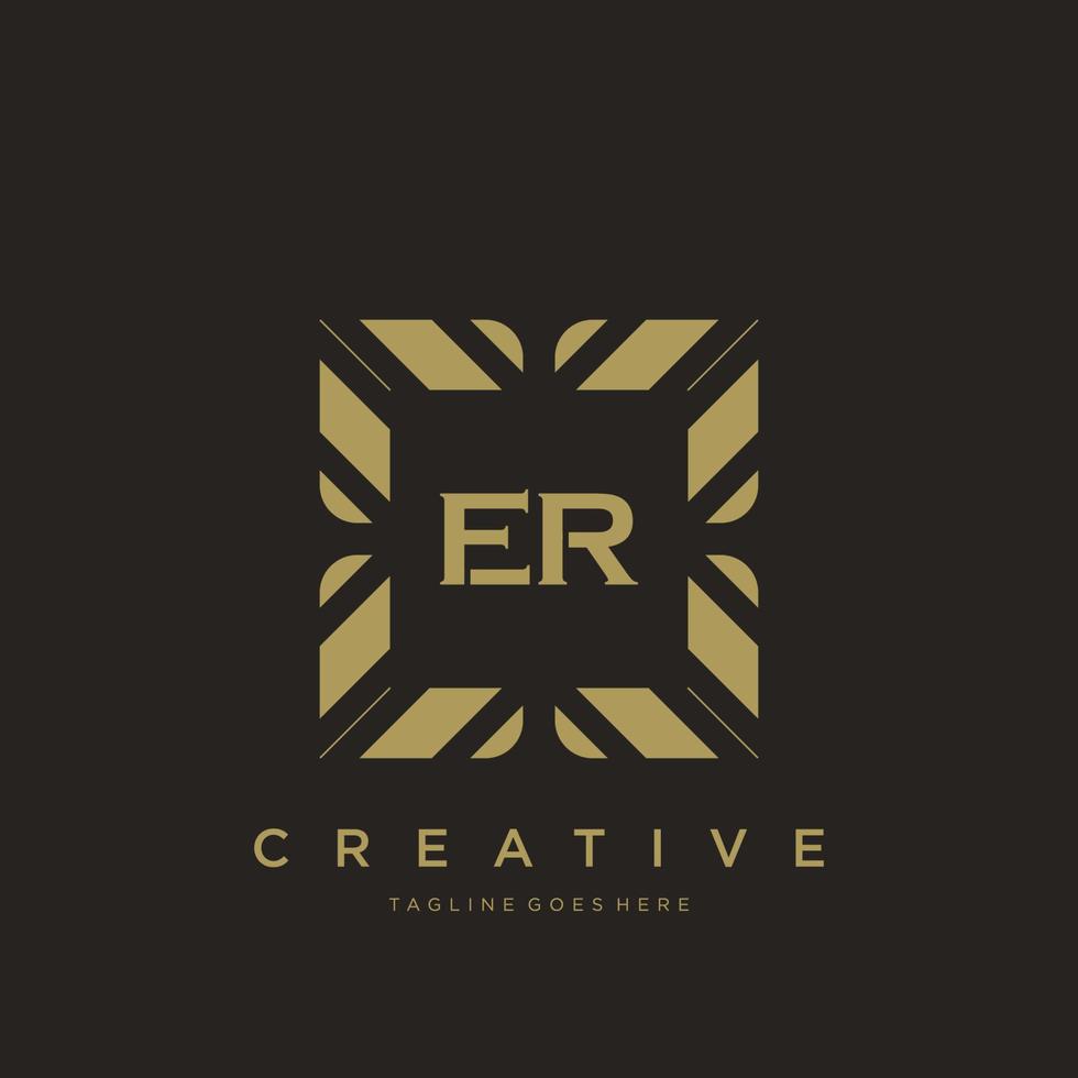 ER initial letter luxury ornament monogram logo template vector