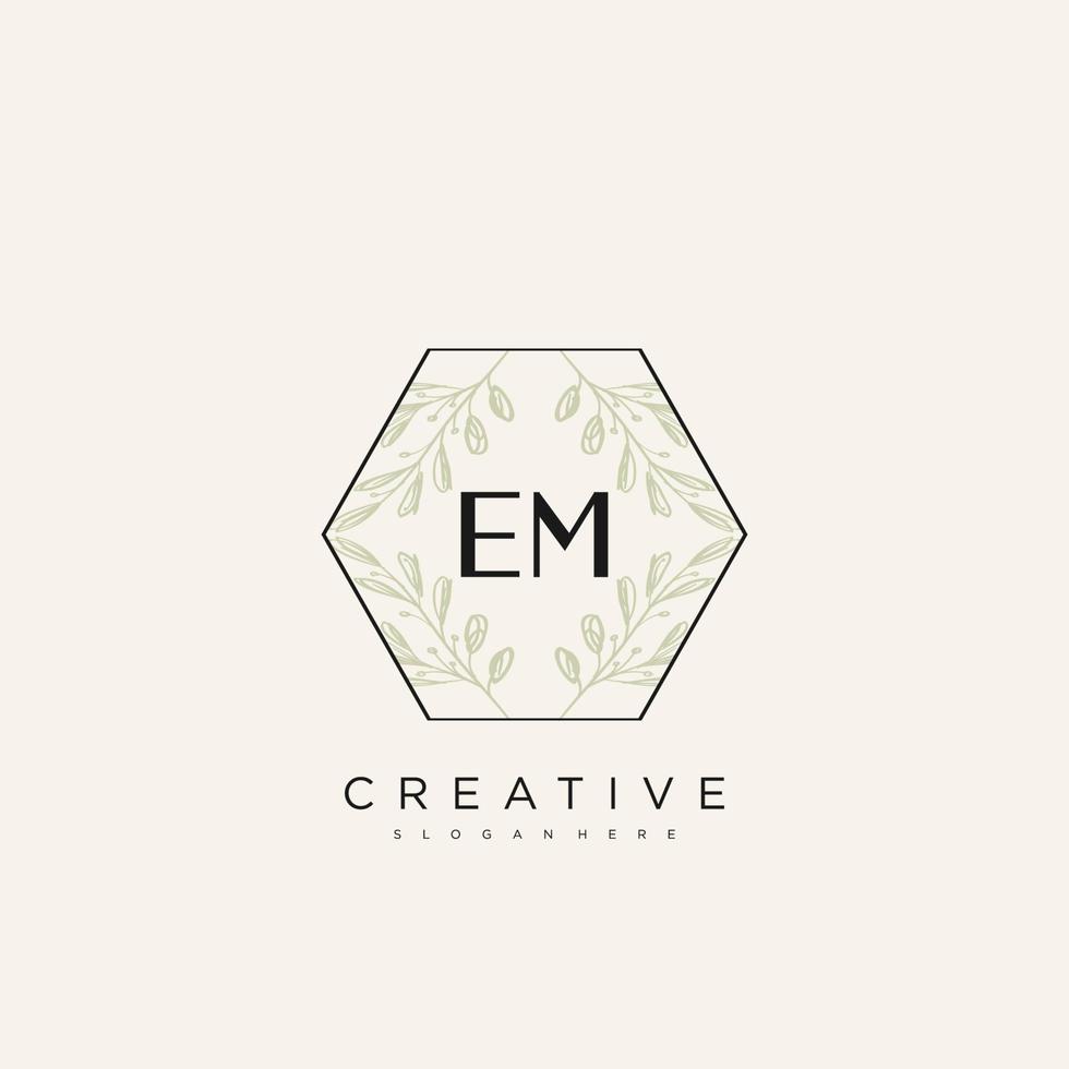 EM Initial Letter Flower Logo Template Vector premium vector art