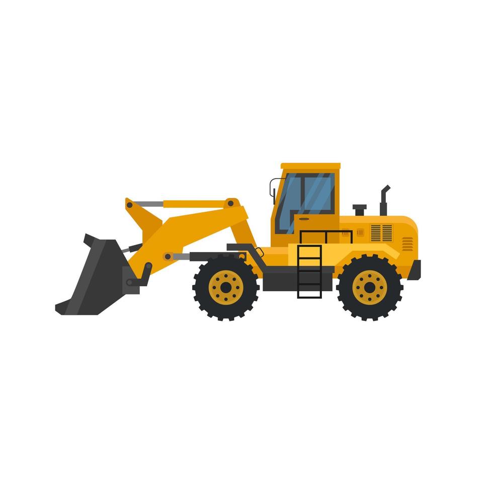 Icon backhoe loader. Construction machinery. Vector illustration