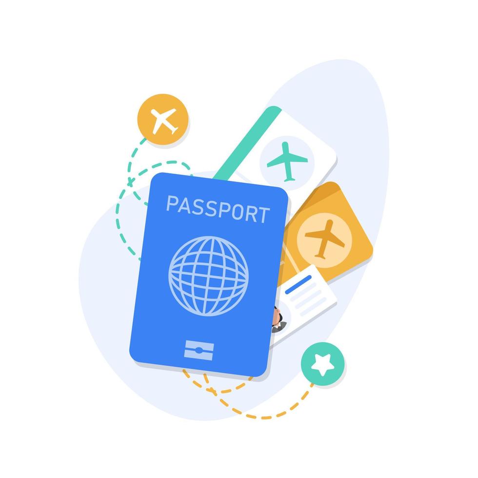 Passport and plane ticket,Boarding pass ticket icon vector