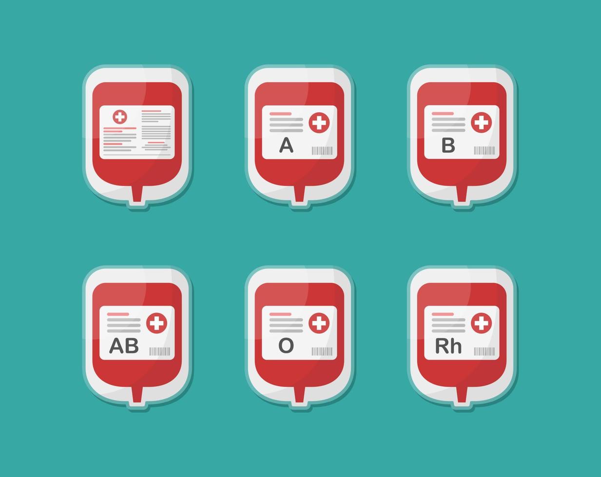 bolsa de sangre de plástico. concepto de donación de sangre, paquete de glóbulos rojos vector
