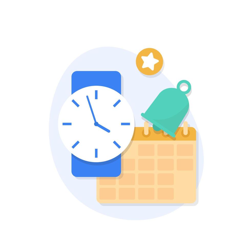 Clock and calendar notification,Finance calendar vector