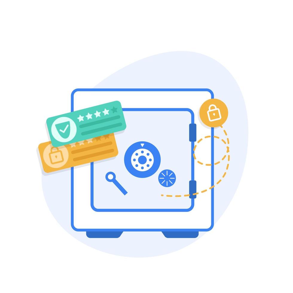 Safe and safety level,Safe deposit box vector