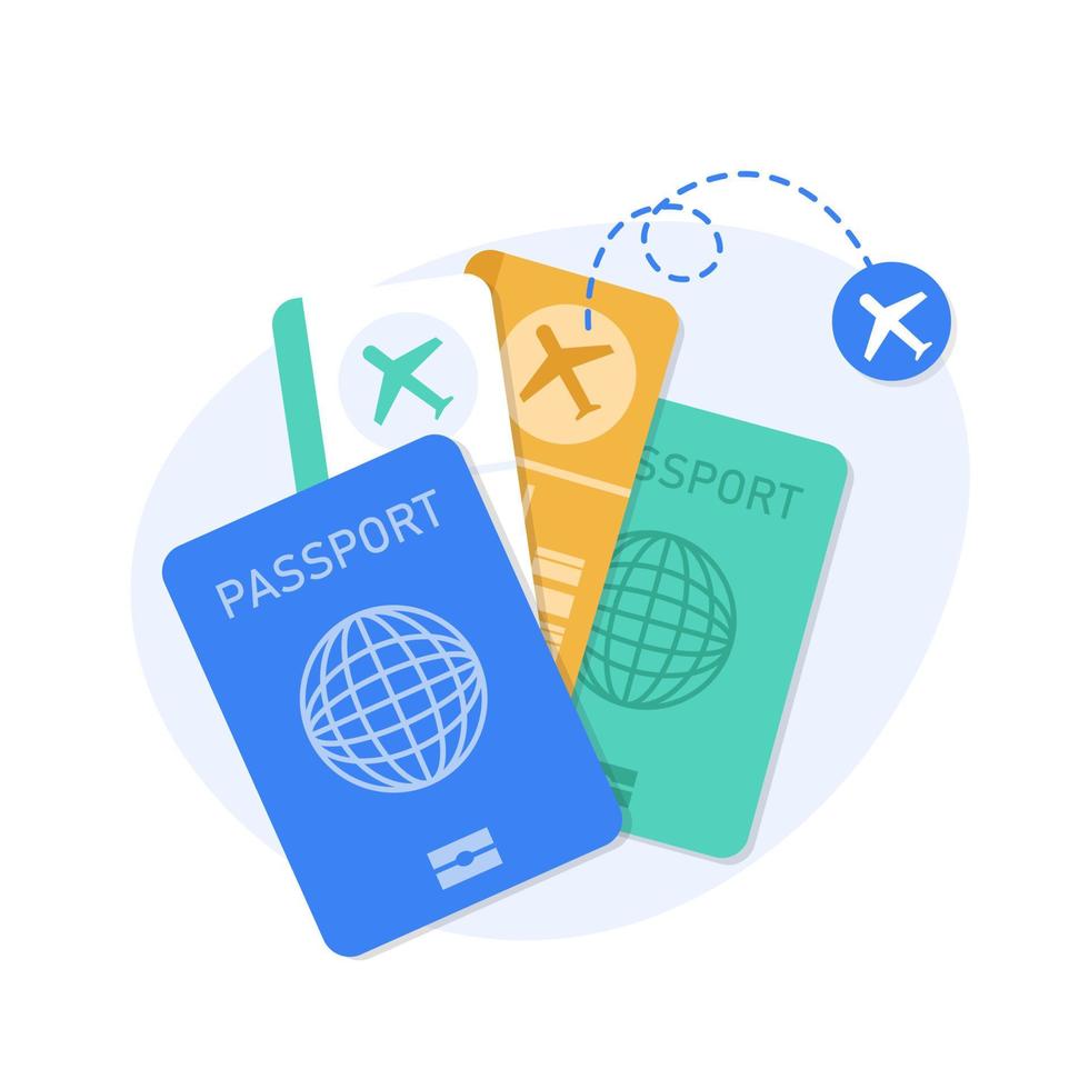 Passport and plane ticket,Boarding pass ticket icon vector