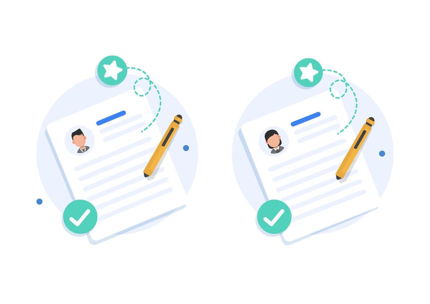 Profile,Document design concept,flat cartoon style of user or profile vector