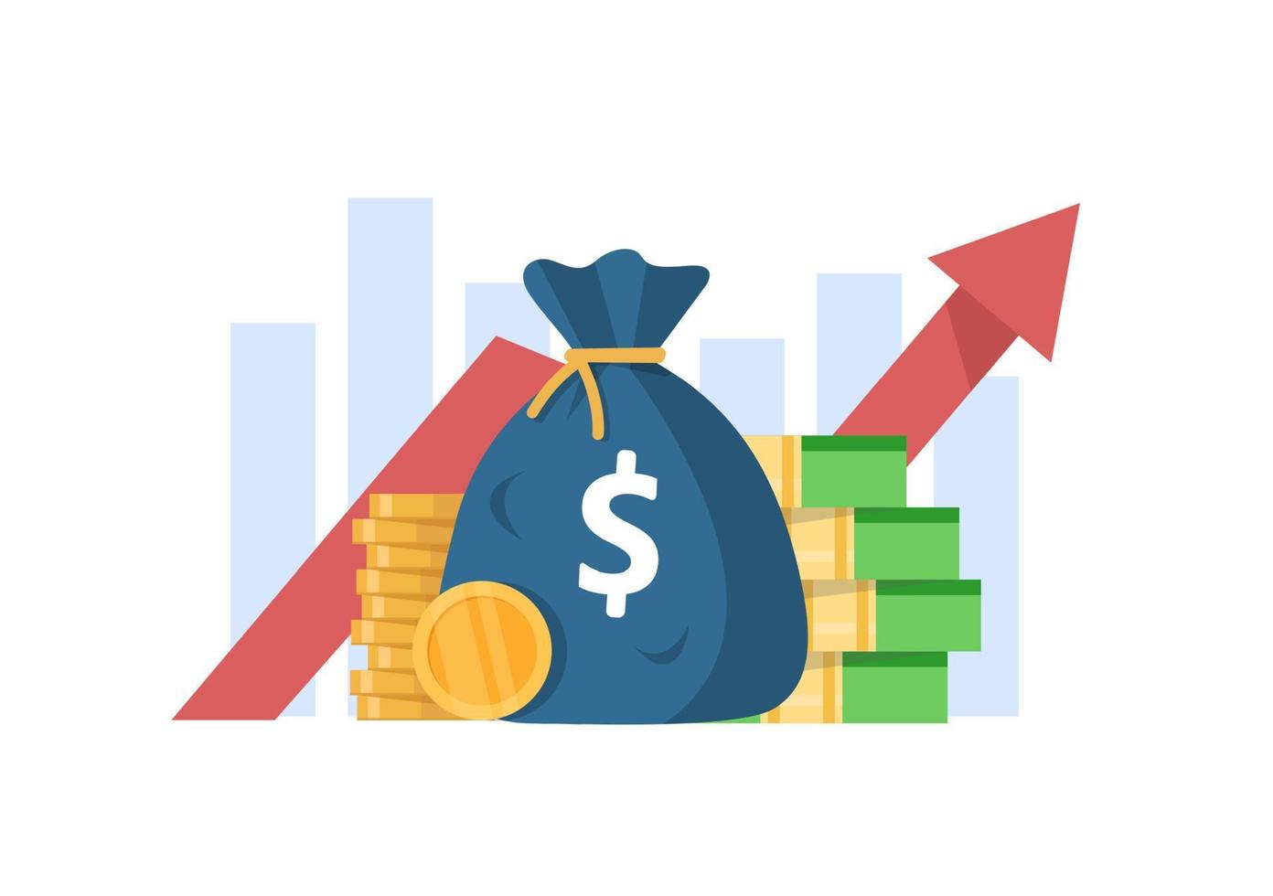 aumento de ingresos de fondos mutuos, informe estadístico, aumento de la productividad empresarial vector