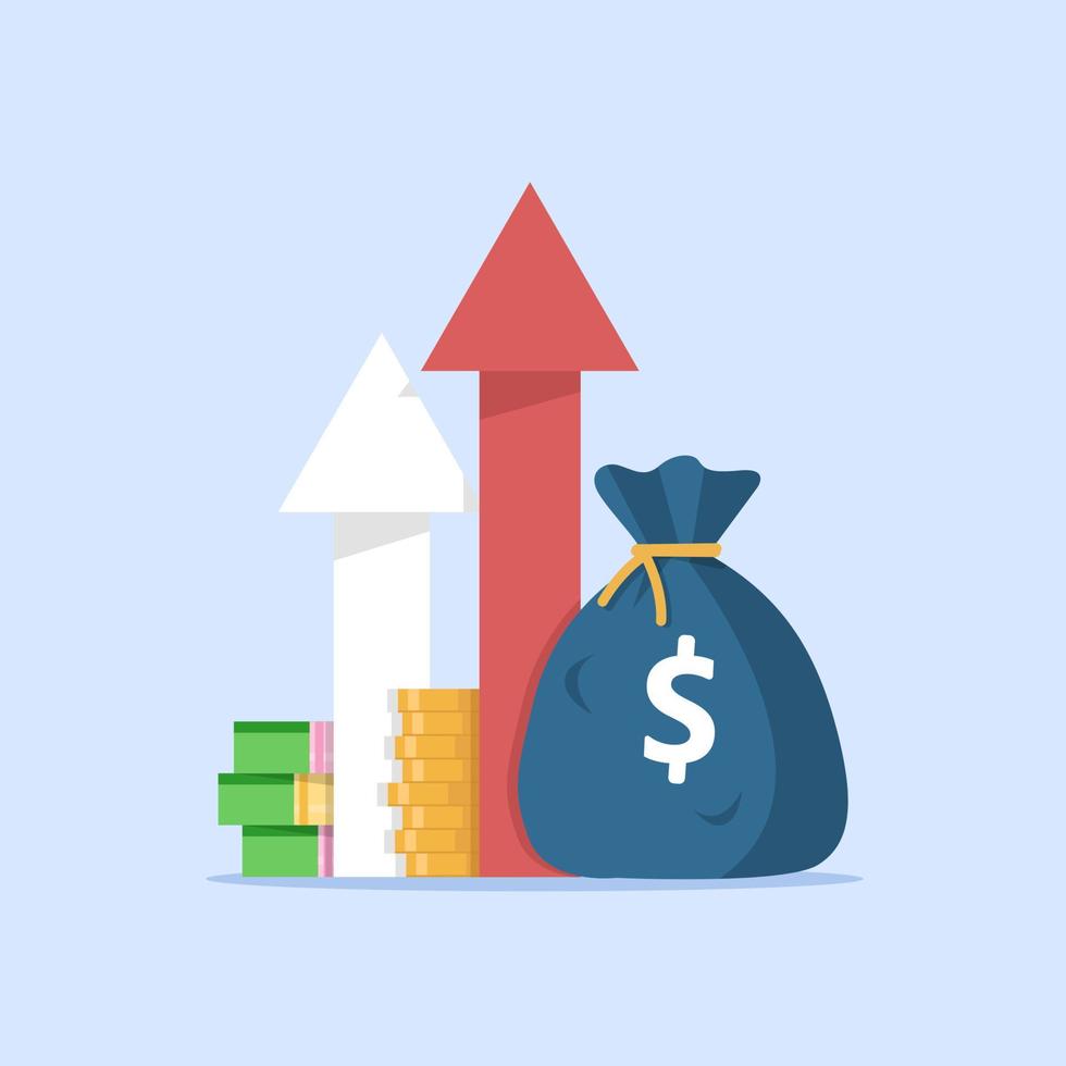 mutual fund income increase,statistic report, boost business productivity vector
