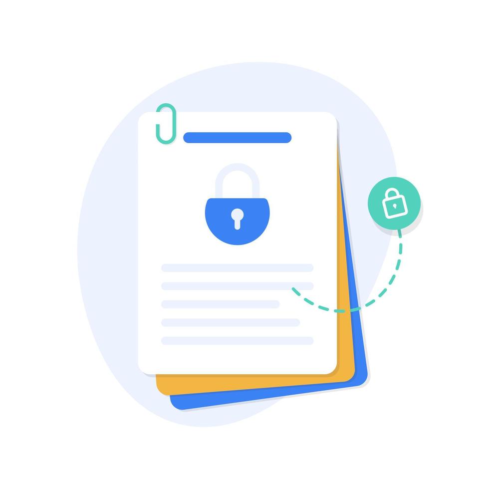 Document protection concept, confidential information and privacy idea vector