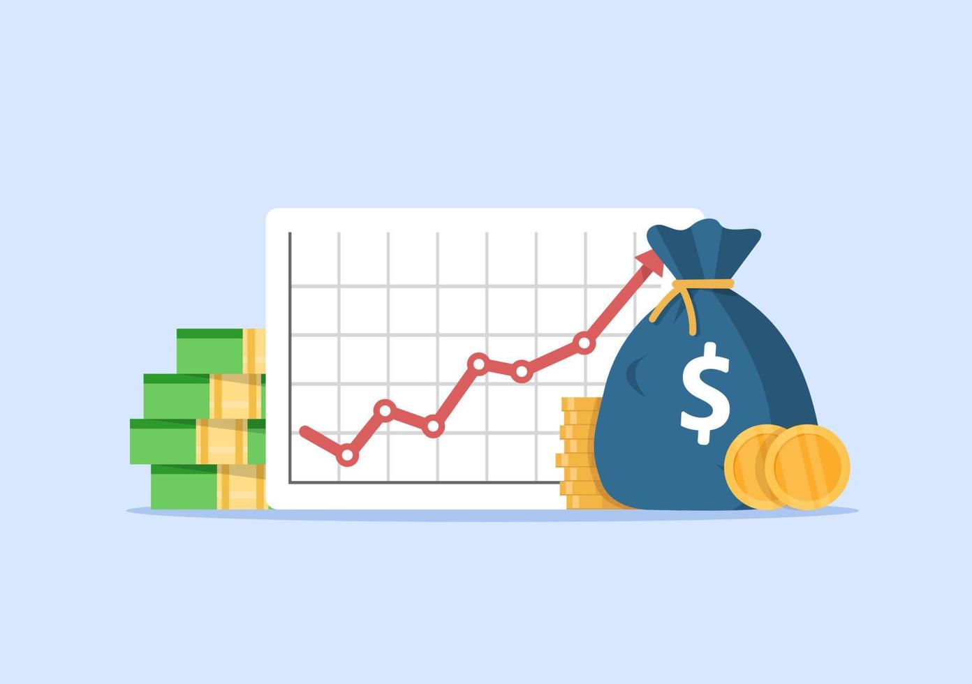 inversión de crecimiento de ingresos, rendimiento financiero, informe estadístico, impulsar la productividad empresarial vector