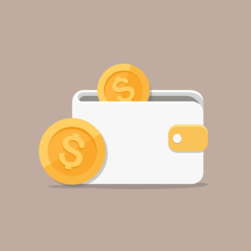 Wallets and coins, e payment, cash back, refund, vector illustrator concept stack of coin and wallet