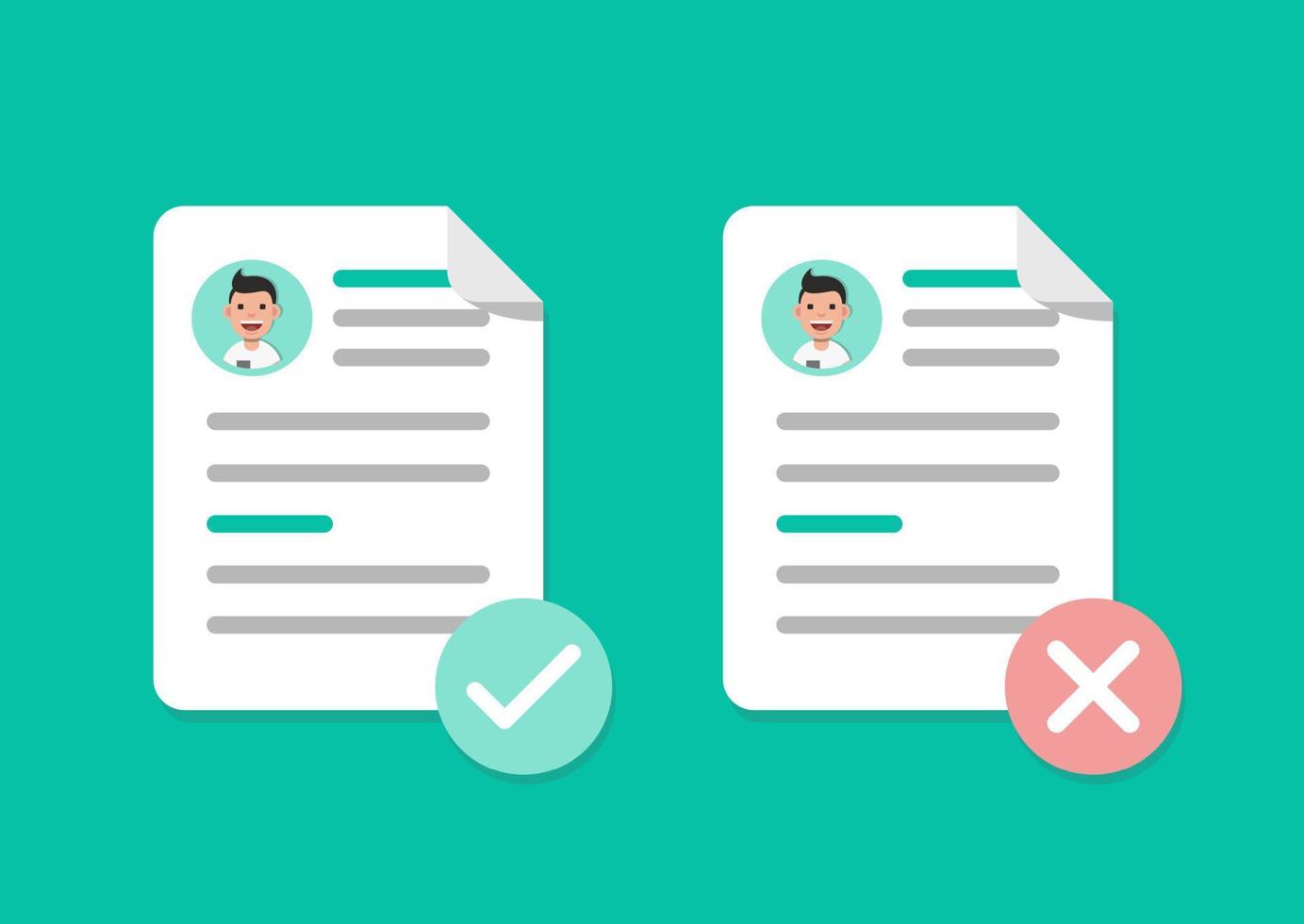 Accept document. Igned, approved, document icon. Project completed vector