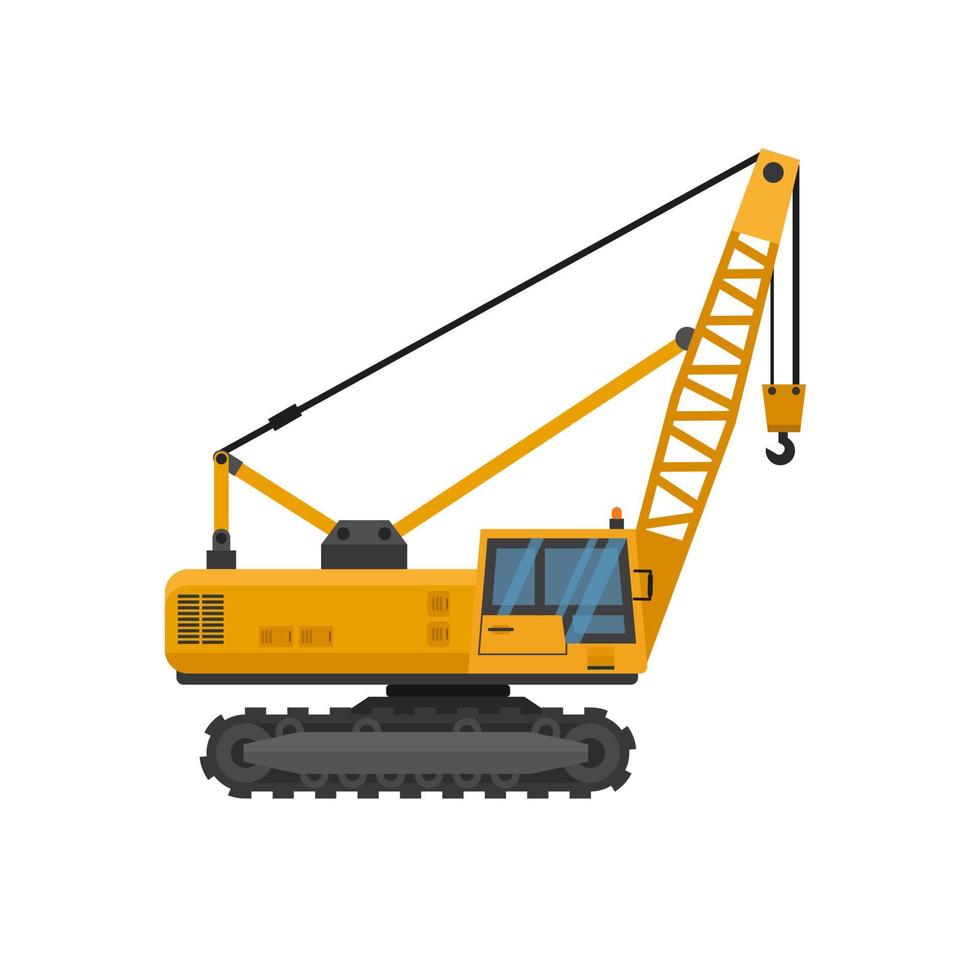 Hydraulic crawler crane vector illustration on white background