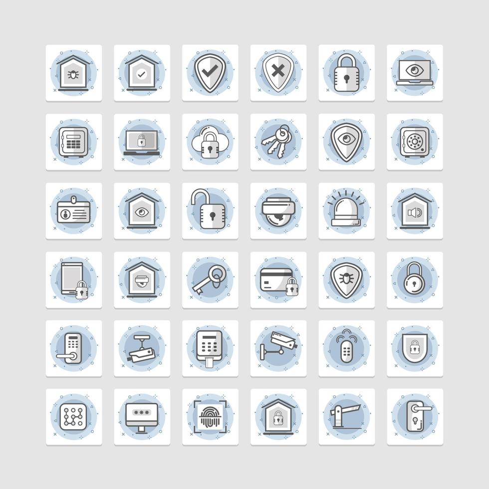 Home Security line icon set. Included the icons as door lock, dog, thief, key, burglar alarm, cctv and more vector