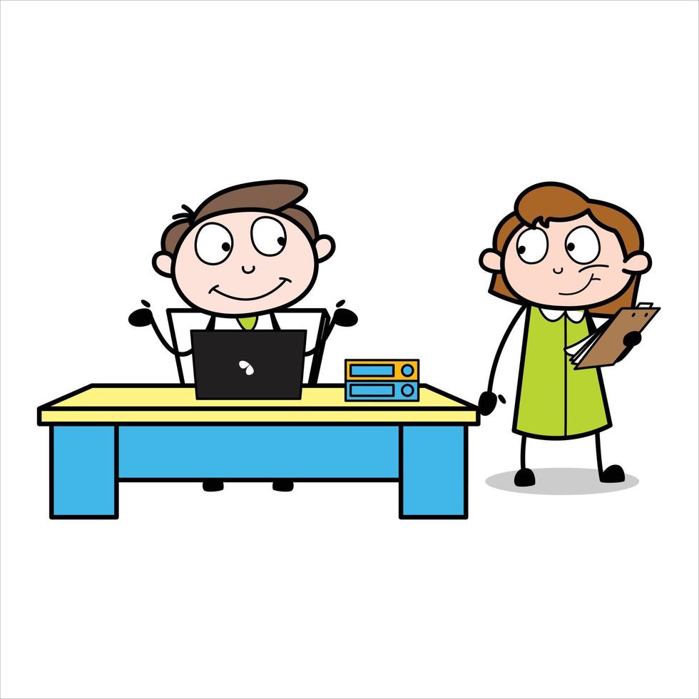 asset of a young businessman cartoon character visited by his co-workers vector