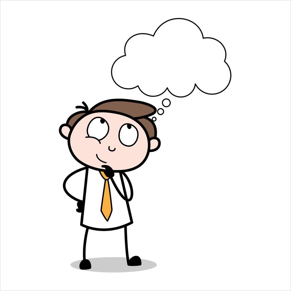 asset of a young businessman cartoon character who is confused about something vector