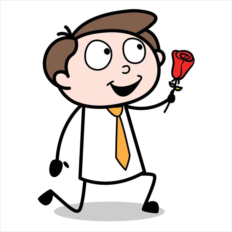 asset of a young businessman cartoon character professing his love vector