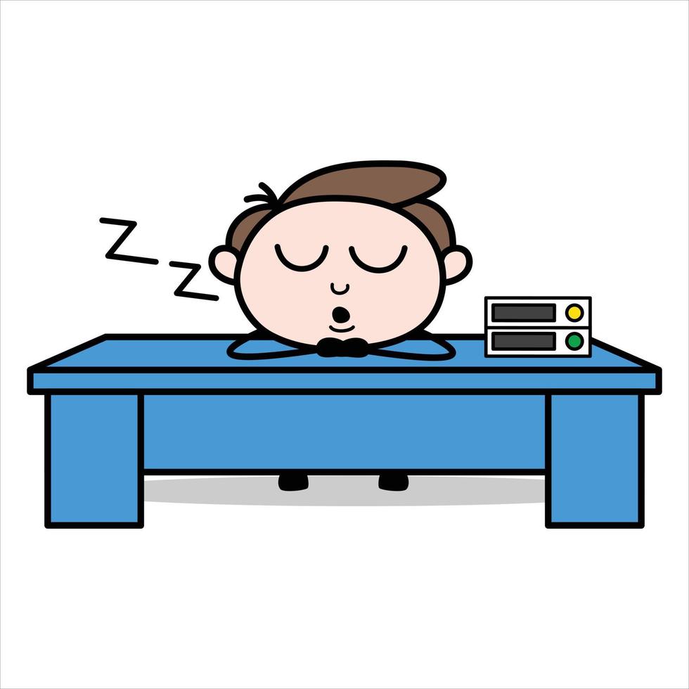 asset of a young businessman cartoon character sleeping at his desk vector