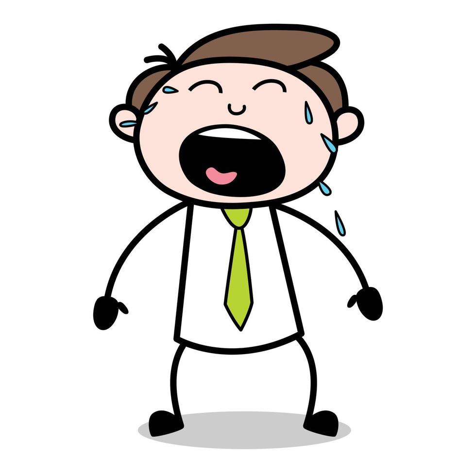 crying young businessman cartoon character asset vector