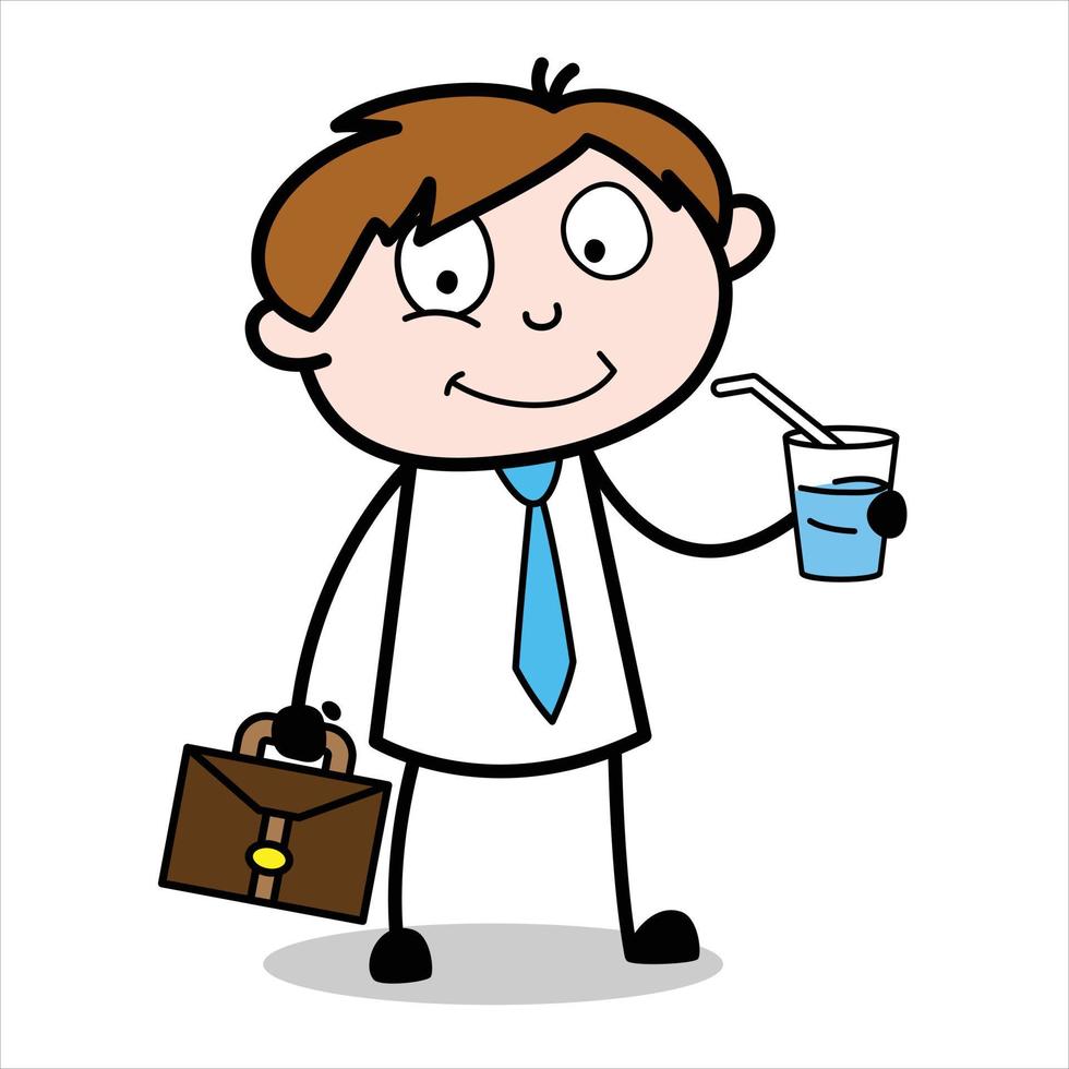young businessman cartoon character asset drinking vector