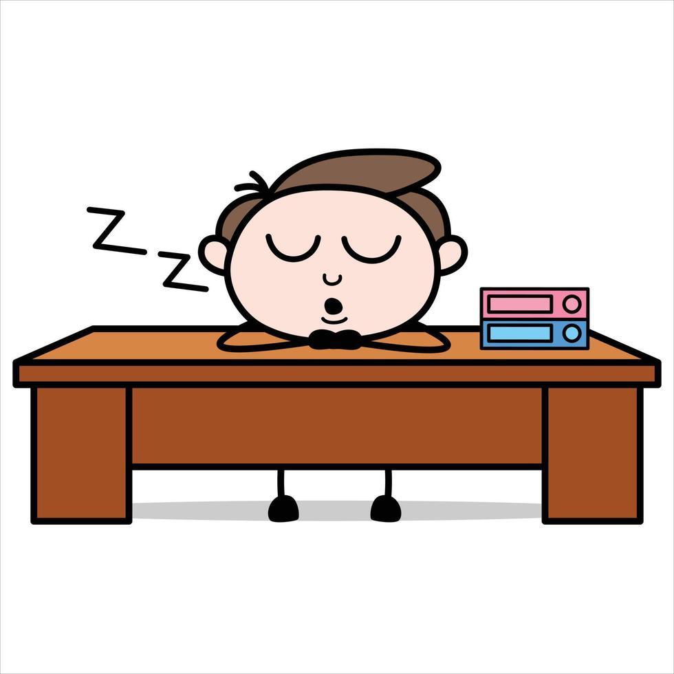 asset of a young businessman cartoon character sleeping in his office vector