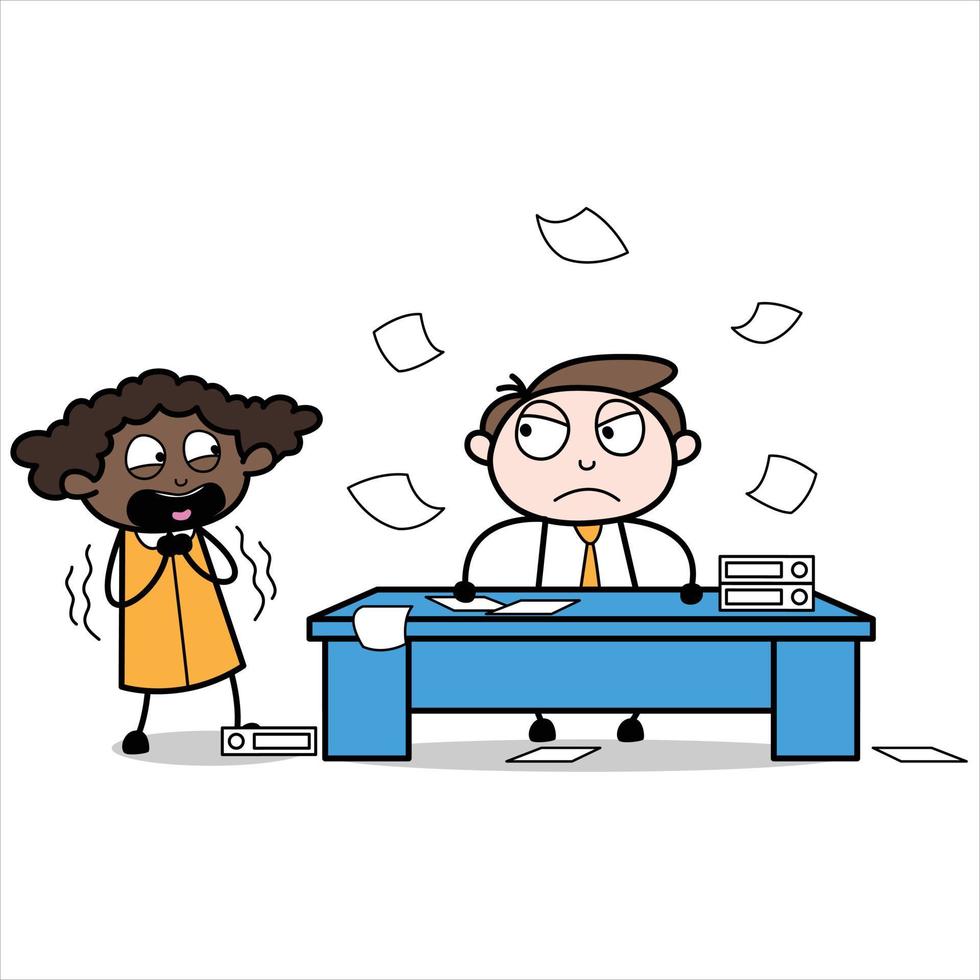 asset of a young businessman cartoon character who is emotional because he has too much work vector
