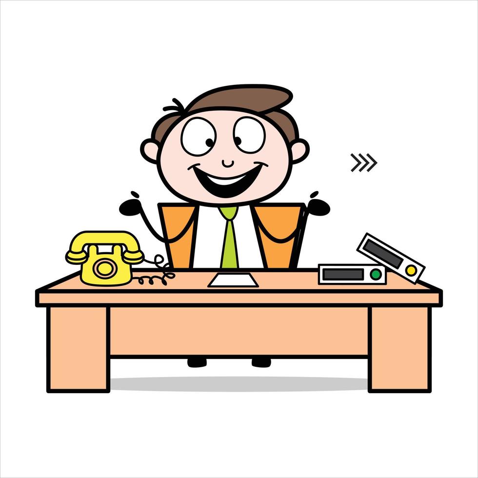 asset of a young businessman cartoon character doing his homework vector