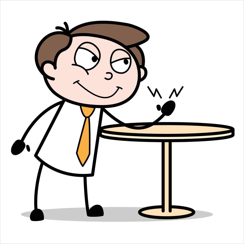 asset of a young businessman cartoon character who is asking his friend for a hand wrestling vector