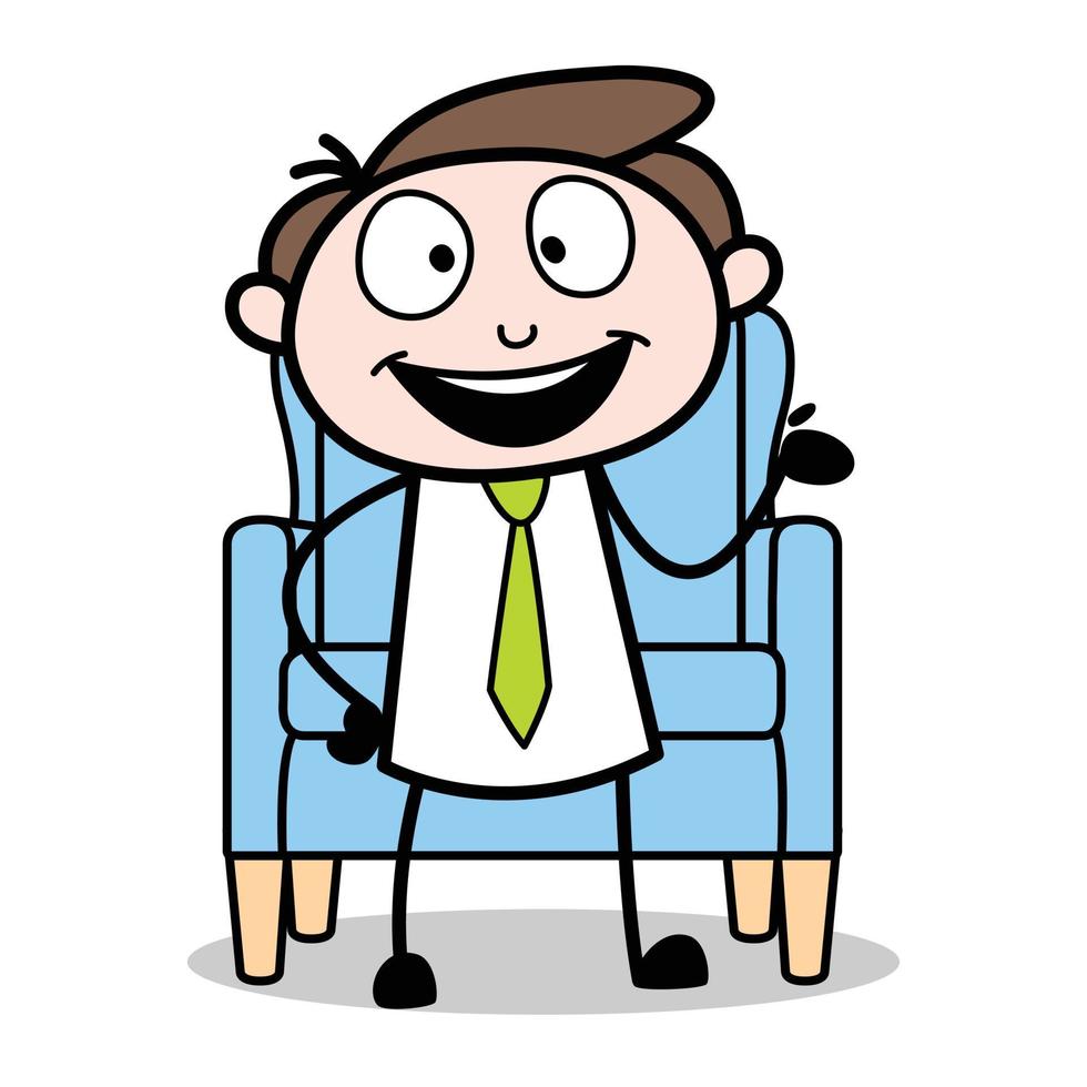 asset of young businessman cartoon character getting off the sofa vector