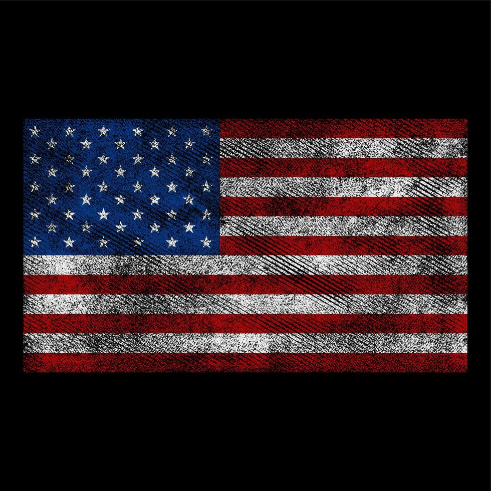 grunge usa flag vector design