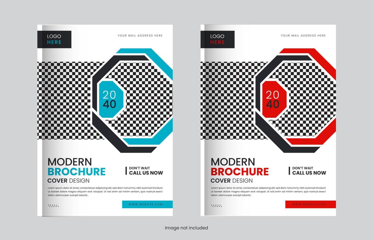 Modern corporate annual report or look book brochure cover set design vector