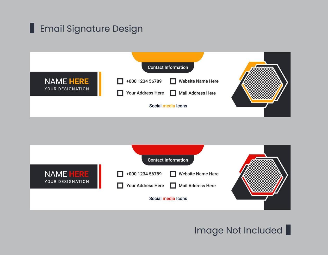 diseño creativo de plantilla de firma de correo electrónico o pie de página de correo electrónico con fines promocionales vector