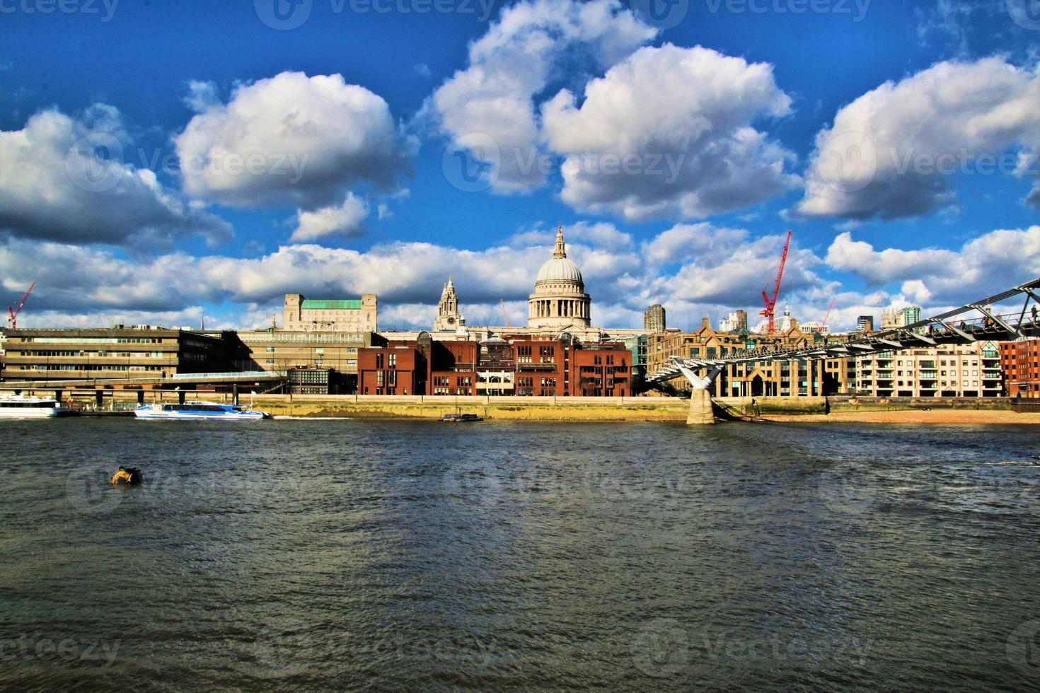 A view of the River Thames in London on a sunny day photo