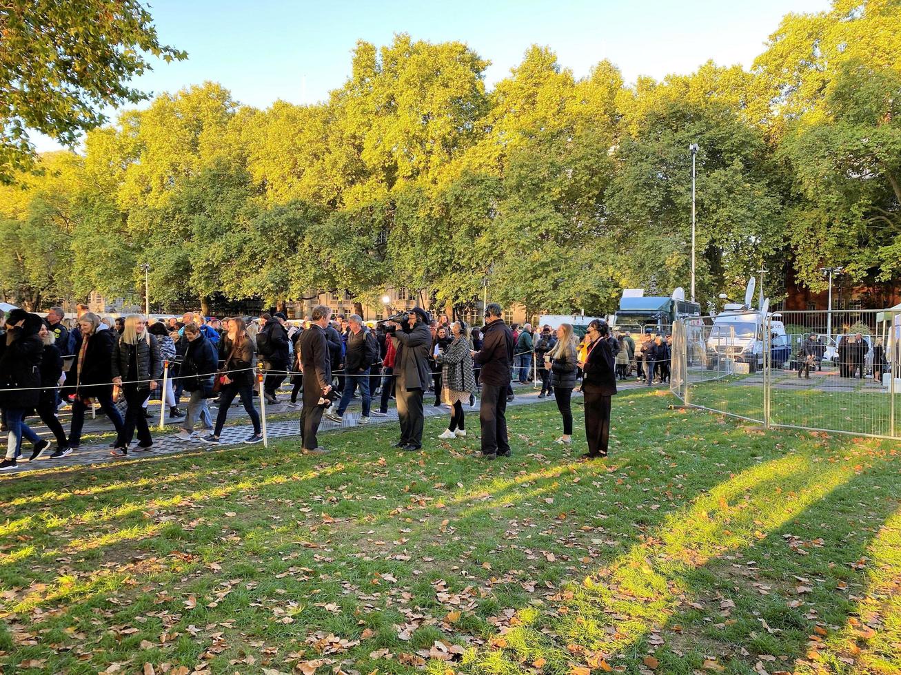 London in the UK in September 2022. People in a queue to see the Queen lying in state. photo