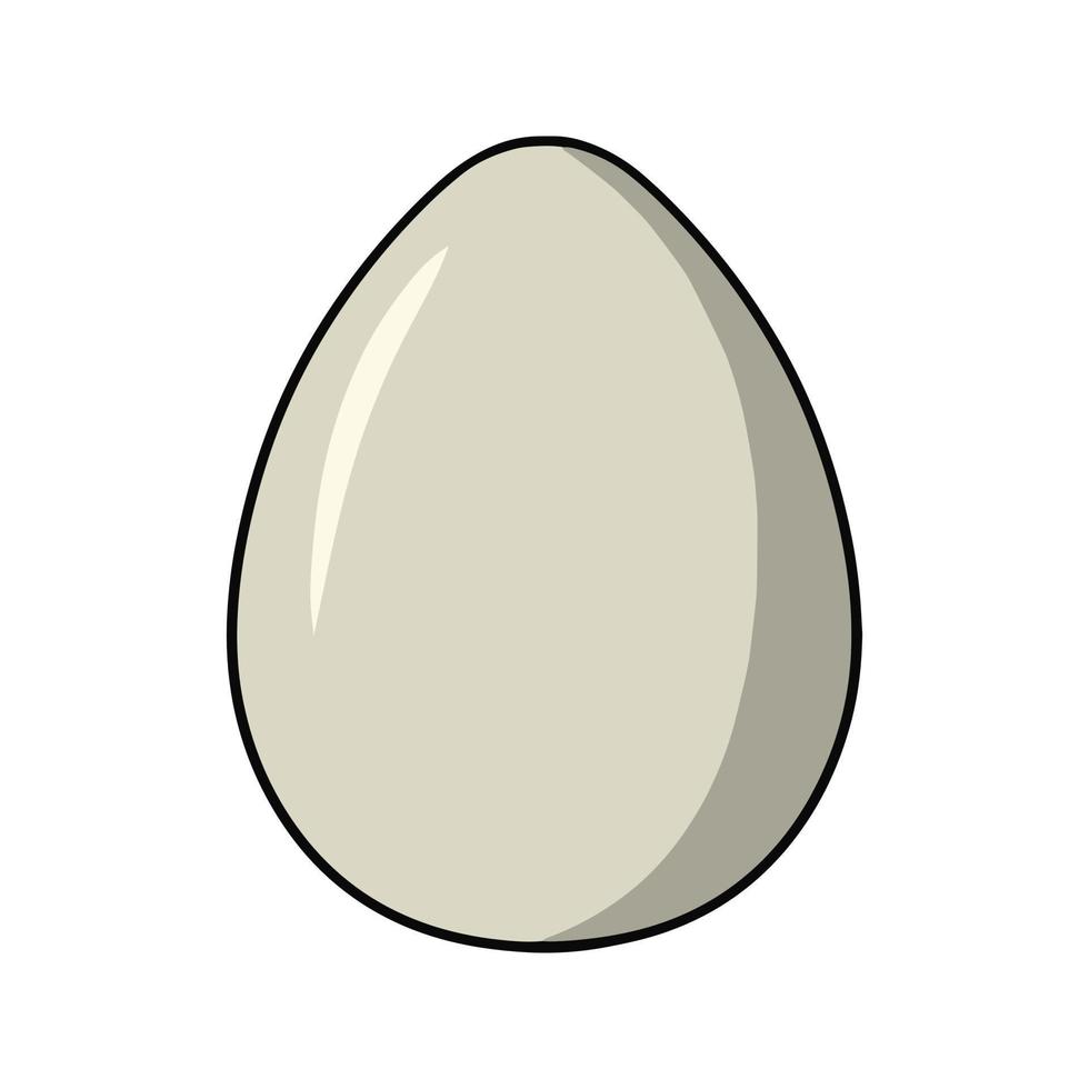 Simple chicken egg, cartoon-style vector on white background