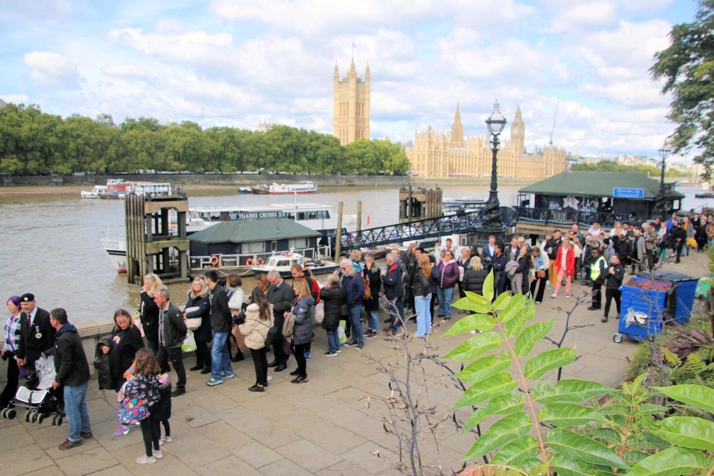 London in the UK in September 2022. People in a queue to see the Queen lying in state. photo