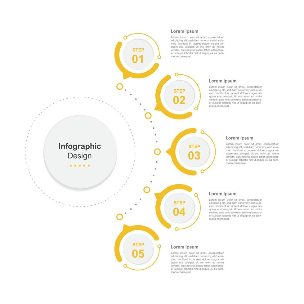 Five Steps abstract business infographic template vector