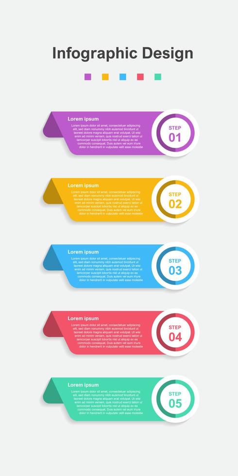 Five Steps Colorful abstract business infographic template vector
