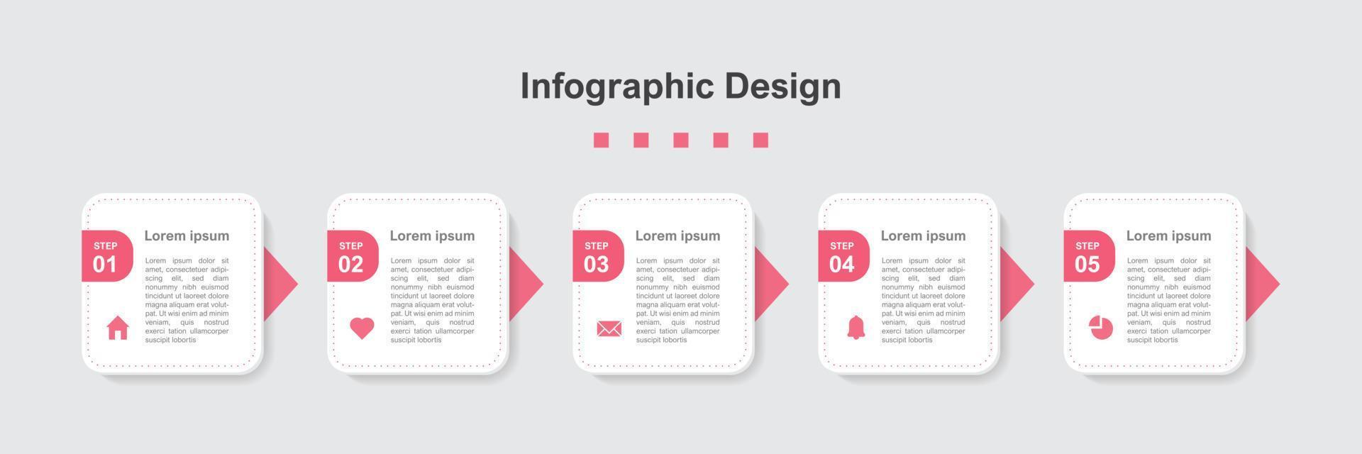 plantilla de infografía empresarial abstracta de cinco pasos vector